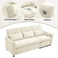 thumbnail image 4 of 2 in 1 Convertible Sectional Sofa Bed with Charging Station and Reversible Recliner, 3-Seater Chenille Sleeper Couch with Pull Out Bed and Adjustable Backrest for Living Room, Apartment, Beige, 4 of 9