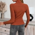 thumbnail image 4 of Lumtrix Women's Turtleneck Sweater 2026 Long Sleeve Shirts Fall Trendy Tops Slim Fitted Ribbed Knit Basic Casual Sweater Soft Winter Pollover Light Brown S, 4 of 5