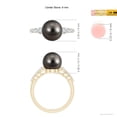 thumbnail image 5 of ANGARA Tahitian Cultured Pearl Ring with Graduated Diamonds in 14K Yellow Gold for Women | June Birthstone, Birthday, Anniversary, Jewelry Gift for Women | Pearl Ring, 5 of 9