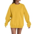 thumbnail image 3 of BODOAO Sweatshirts for Women Hoodies Fashionable and Halloween Letter Print Round Neck Long Sleeved Top Sweatshirt Graphic Printed Pullover Top Comfy Fall Winter Outfits Clothes 2025 Fashion Yellow L, 3 of 4