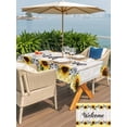 thumbnail image 6 of 54x80 Inch Outdoor Tablecloth with Umbrella Hole Zipper Rectangle Yellow Sunflower Plaid Rectangular Tablecloths Outside Waterproof Bows White Wood Country Art Patio Table Cover for Picnic Party, 6 of 8
