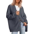 thumbnail image 1 of GHSDFBB Women's Cardigan 2023 Open Front Oversized Button Lightweight Sweaters V Neck Loose Cardigans Knit Outwear, 1 of 7