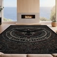 thumbnail image 2 of Design&I 8'x10' Washable Area Rug Extra Large Skid-Resistant Low Profile Crow Runes Norse Raven Wings Spread Glyphs Occult Pentagram Doormat for Living Room, Family, 2 of 7