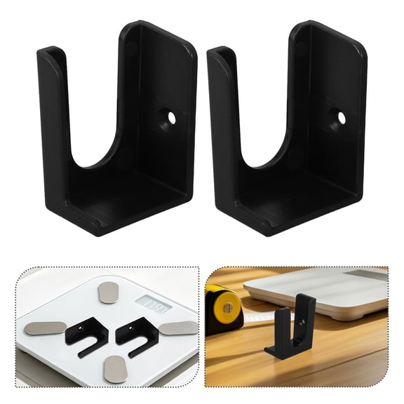 IMIKEYA Non-Slip Wall Mounted Scale Holder, Black, Space Saving, Plastic, 4Pcs