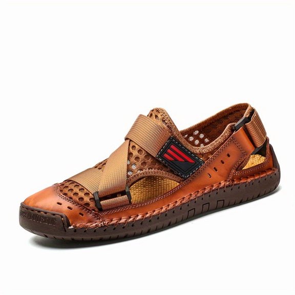 Men's Closed Toe Sandals Breathable Lightweight Casual Walking Shoes with Adjustable Strap and Non-Slip Sole for Beach, Travel, Outdoor and Summer Daily Wear