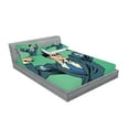 thumbnail image 2 of Ambesonne Green Fitted Sheet & Pillow Sham Set, Pop Art Retro Man, Full, Petrol Blue Fern Green, 2 of 2