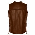 thumbnail image 3 of Sleeveless Steampunk Cosplay Vest, Side Lace Up Faux Leather Pirate Vest, Sleeveless Metal Clasp Gothic Waistcoat for Adult Halloween Medieval Pirate Cosplay,Steampunk Costume Vest, Coffee XXL, 3 of 6