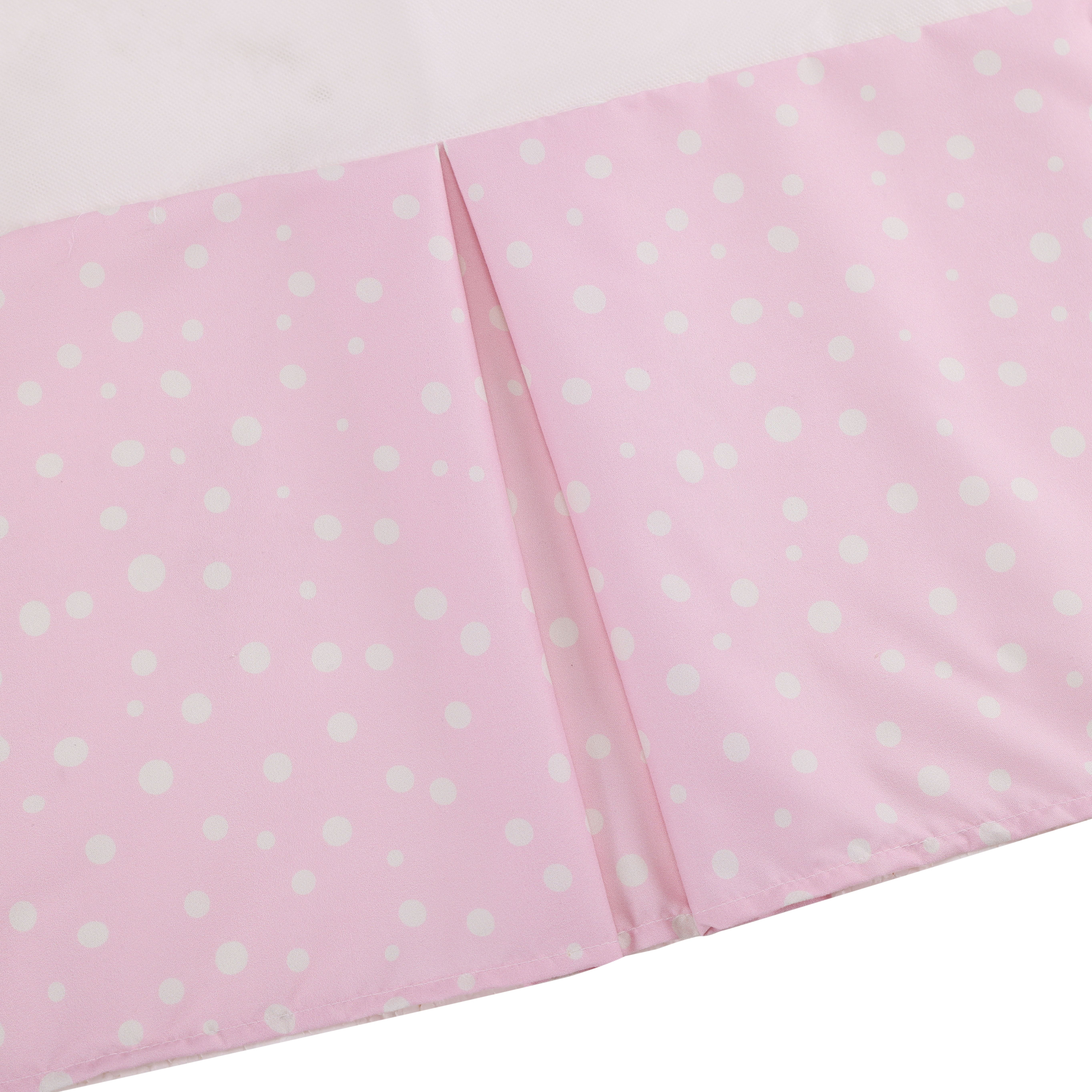 Sweet Baba 3 Piece Crib Bedding Sets for Girls, Pink Forest Baby Crib Set Including Crib Skirt,Quilt,Crib Sheet