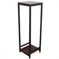 thumbnail image 3 of Fichiouy 2 Tier Plant Rack Wood Metal Flower Stand Corner Tall Flower Bench Holder Indoor Black 37.4", 3 of 10