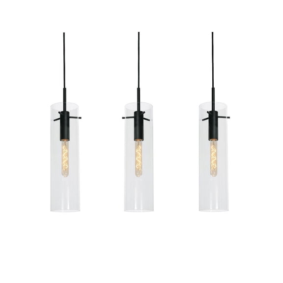 VSAP05MBBKLNR3 AFX Vista - 3 Light Pendant-17 Inch Tall and 36 Inch Wide-Black Finish