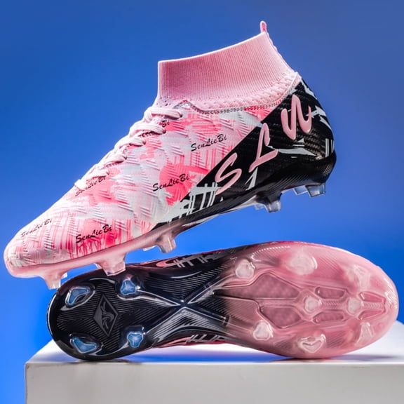 OnyxTrek Boys Football Cleats Youth High Top Firm Ground Soccer Shoes for Little/Big Kids