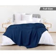 thumbnail image 2 of Mantel Utopia para ropa de cama tipo gofre, 100% algodón, 300 g/m², color azul marino completo, 2 of 9