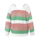 thumbnail image 5 of Suéter de manga larga con cuello en O de línea sin espalda de empalme de color sólido sexy para mujer Blusa Fridja  hjk985, 5 of 6