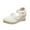 White, variant on Lovskoo 2024 Womens Summer Espadrilles Wedge Sandals Platform Closed Toe Ankle Buckle Strap Lace Up Shoes Beige