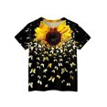 thumbnail image 3 of CCRFTGI Cute Teen Girl Shirts Size 10-12 Summer Short Sleeve Sunflower Graphic Printed Tee Shirts Casual Soft Lightweight Tween Girls Trendy Clothes Crew Neck Shirts Earthy Yellow 2-3 Years, 3 of 4