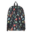 thumbnail image 3 of Robot and Astronauts Black Pattern Backpack for School, Cute School Bag with Adjustable Shoulder Straps and Padded Back, 15.7"x11.8"x5.5", 3 of 5