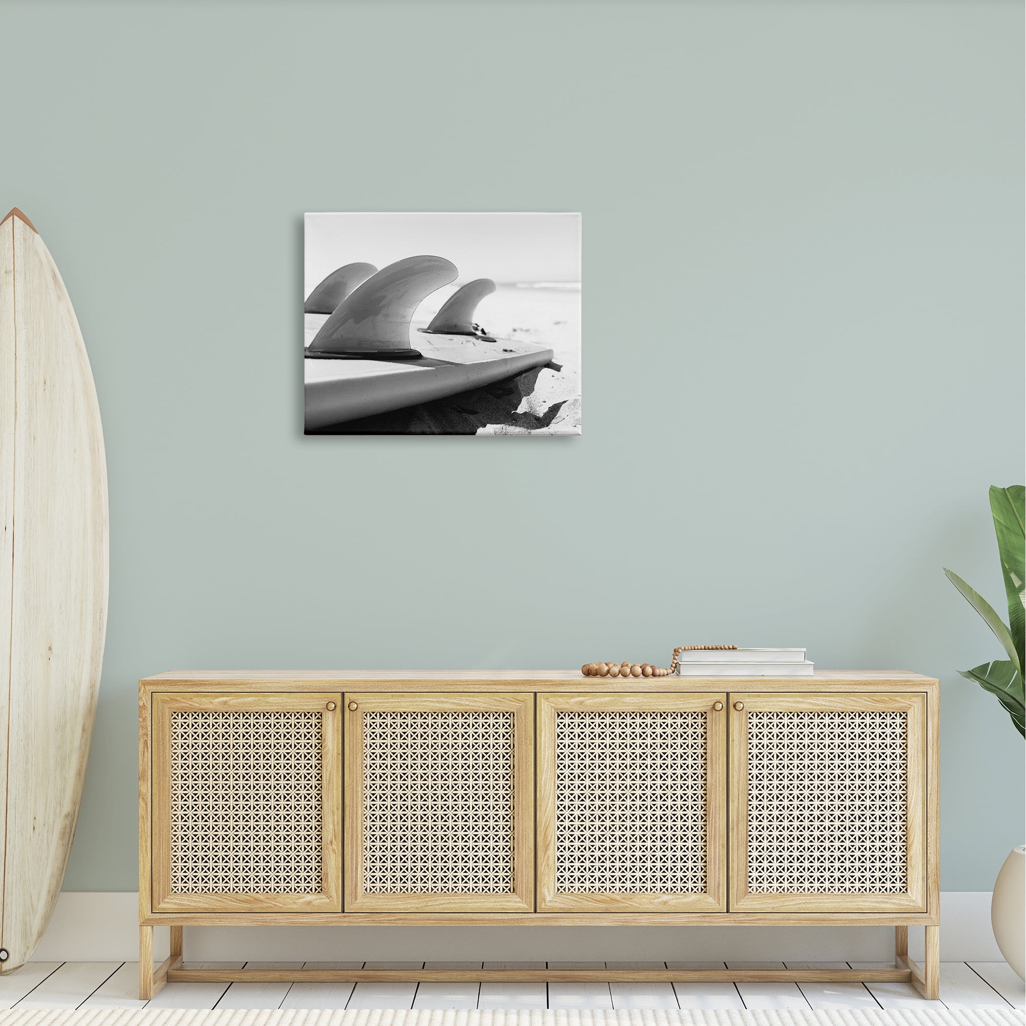 Stupell Industries Surfboard Fins Beach Sports Photography Ocean Coast Photograph Gallery Wrapped Canvas Print Wall Art, Design by Two Smart Blondes
