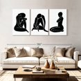 thumbnail image 2 of Elephant Stock Emotional Women Silhouette Wall Art - Horizontal Multi Panel Canvas - Living Room Wall Decor - People Multi Panel - White And Black Decor - 92" x 45", 2 of 8