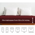 thumbnail image 4 of CGK Linens Extra Deep Pocket Single Fitted Sheet Only - Full Size Wrinkle-Resistant & Comfy Bottom Sheet, Fits 18"-24" Mattresses, Burgundy, 4 of 6