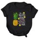 thumbnail image 1 of Gibobby Playera Corte clásico para Mujer Mujeres Casual Piña Impresión Mangas Cuello Redondo Camiseta Suelta Blusa Tops(Negro,XL), 1 of 4