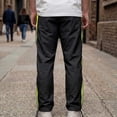 thumbnail image 5 of Men's Lightweight Track Pants with Side Zipper Mesh Vents Loose Fit Open Bottom Athletic Pants Drawstring for Running Workout, Green, XL, 5 of 9