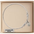 thumbnail image 3 of 8 1/2 inch Round Double Loop Bangle Bracelet w/ St. Dymphna in Sterling Silver, 3 of 3