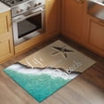 thumbnail image 3 of Life Is Washable Small Entryway Area Rugs 2'x3', Better at The Beach Ocean Seaside Starfish Teal Beige Low Pile Throw Rug Non-Slip Sturdy Edge Binding Carpet for Front Door Floor Room Entry, 3 of 9