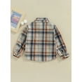 thumbnail image 4 of hirigin Kids Plaid Shirt Jacket Autumn Casual Vintage Long Sleeve Button Down Jackets with Pockets for Toddler Baby Boy Girl, 4 of 8