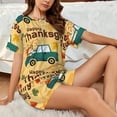 thumbnail image 4 of Sikiie Happy Thanksgiving Day Womens Pajama Sets Short Sleeve Top With Pants Sleepwear 2 Piece Lounge Set-Large, 4 of 6