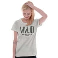 thumbnail image 3 of WWJD What Would Jesus Do Womens Slim Fit Graphic Tee Brisco Brands L, 3 of 5