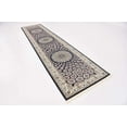 thumbnail image 4 of Unique Loom Narenj Medallion Pattern Area Rug 3' x 13' Runner Navy Blue/Tan, 4 of 10