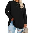 thumbnail image 4 of Women's Plus Size Tops Long Sleeve Crew Neck Oversized T Shirts Loose Casual Tunics, 4 of 7