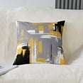 thumbnail image 2 of Abstract Throw Pillow Covers for Couch Sofa Bed, Set of 2 Modern Abstract Art Decorative Pillows Cushion Covers, Retro Yellow Grey Black Pillow Inserts Not Included, 20x20 inch, 2 of 6