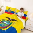 thumbnail image 3 of Manfei Ecuador Flag Queen Sheets,Patriotic Theme Art Queen Sheet Sets,Yellow Blue Red,4 Pieces,1 Flat Sheet, 1 Fitted Sheet and 2 Pillowcases, 3 of 6
