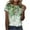 Green, variant on ICHUANYI Women's Short Sleeves Round Neck T Shirt Fashion Summer Floral Print Regular Tops