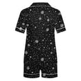 thumbnail image 4 of Lorytime Pjs Sets for Women Christmas Snowflakes Short Sleeved Collared Button Down Shirt Sleep Shorts Cozy Sleepwear, 4 of 9
