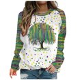 thumbnail image 2 of xixinqiwan Women Tops,Carnival Masks and Beads Graphic Tee Fat Tuesday Party Gift Tops, 2 of 3