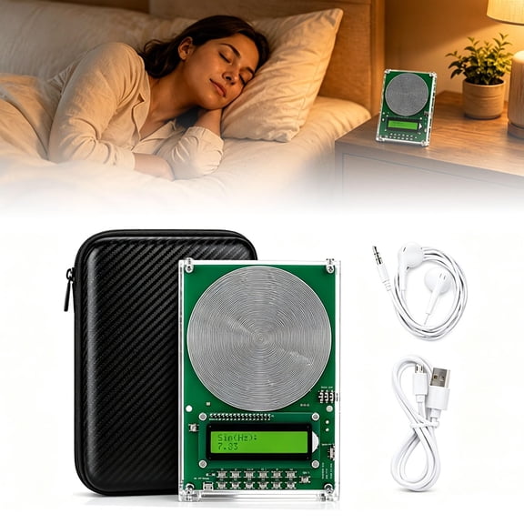 Frequency Machine & Frequency Generator, Adjustable 0.01-200000Hz 7.83Hz Resonance Device, Sine Square Wave Signal Generator with Type-C Input for Home Bedroom Office Use (Green)