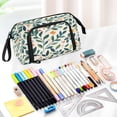 thumbnail image 5 of Fish Mouth Pencil Bag 9.45*3.74*5.9 Inches Pencil Bag Pencil Case Pencil Box Makeup Bag Suitable for Office and Study Cartoon Beautiful Leaves, 5 of 7