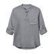 thumbnail image 4 of Camisetas de Manga Larga Casual Color Sólido Botón de Cuello Redondo Detalle Camiseta Suave para Deportes Primavera Diaria, 4 of 4