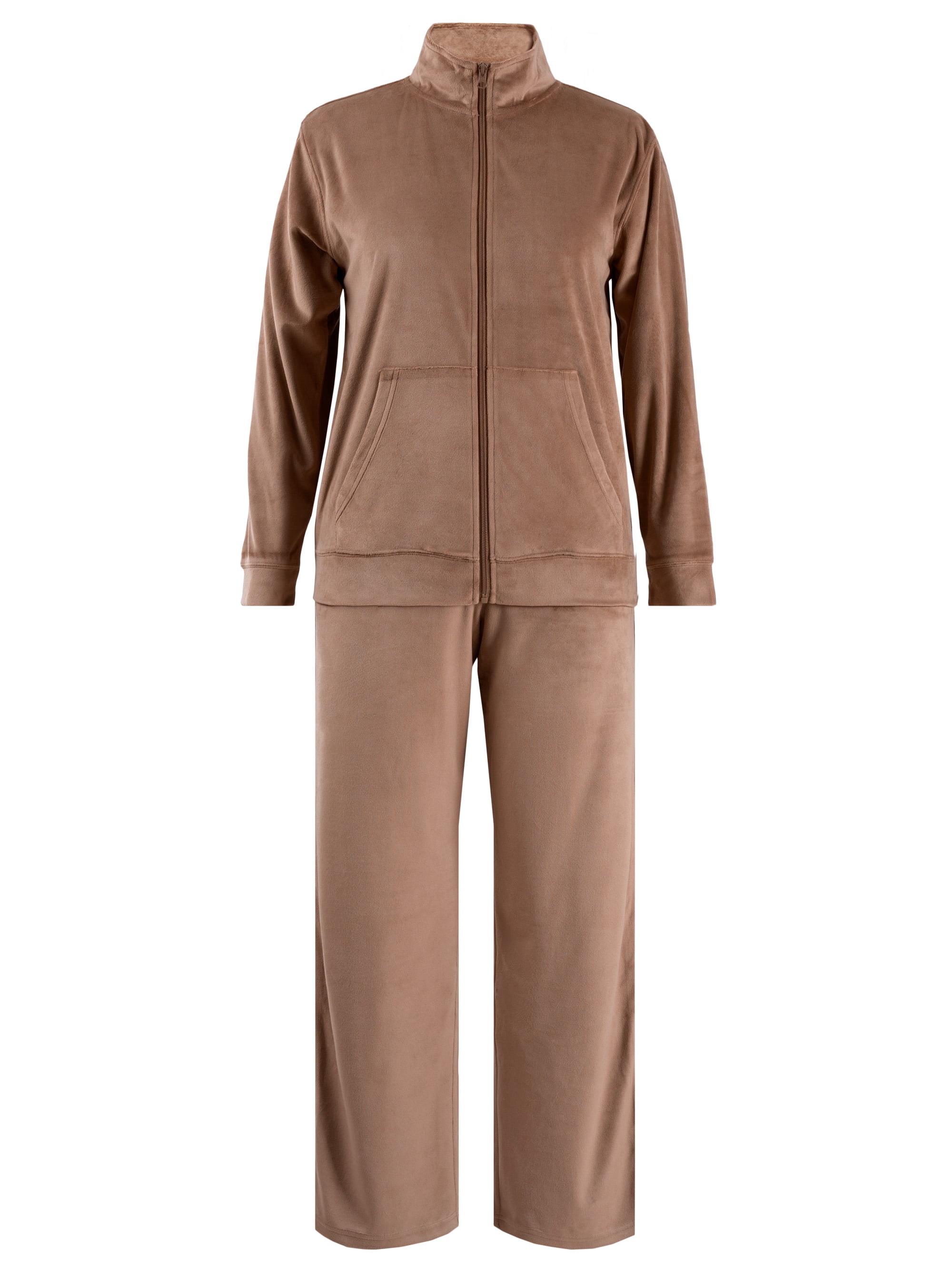 Athletic Works Women's Soft Velour Jacket and Pant Tracksuit, Size S-XXL