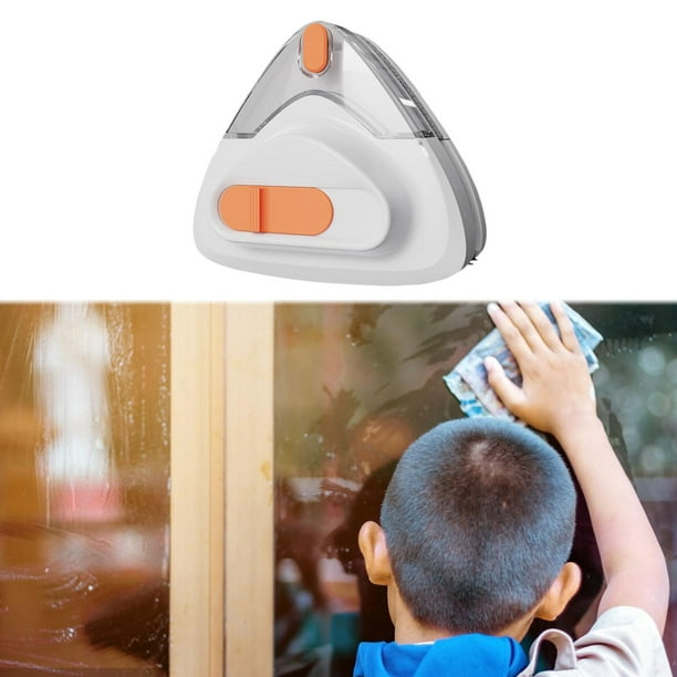 Limpiador de vidrios para ventanas, herramienta de limpieza de vidrios, cepillo de limpieza con relleno de agua, de doble cara, para baños, edificios naranja