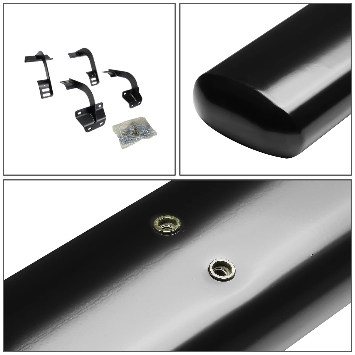 DNA Motoring 5" OD Black Side Step Nerf Bars Running Boards for 2015-2022 Ford F150 Super Cab