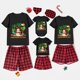 thumbnail image 2 of Pijamas familiares navideños a juego Navidad en julio Conjuntos de pijamas cortos rojos y negros de muñeco de nieve, 2 of 3