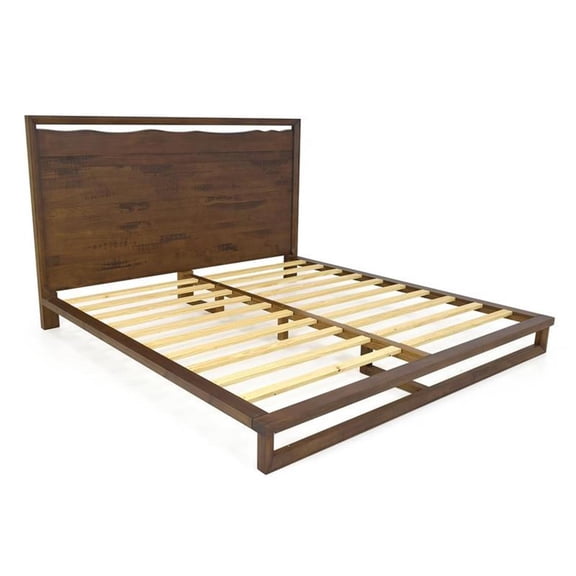 Bowery Hill Modern Queen Mocha Brown Finish Wood Platform Bed