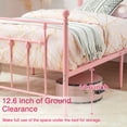 thumbnail image 3 of VECELO 2-Piece Twin Metal Bed Frame for Kids Teens Bedroom, Heavty Duty Mattress Foundation, No Box Spring Needed, Pink, 3 of 8