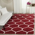 thumbnail image 3 of SAFAVIEH Hudson Arline Geometric Shag Area Rug, Red/Ivory, 4' x 6', 3 of 11