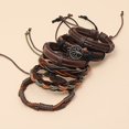 thumbnail image 3 of Hot Sale Vintage Funky Men's Adjustable Alloy Multilayer Combination Tree Of Life Leather Braided Bracelet, 3 of 4