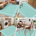 thumbnail image 5 of Pure Light Cyan Runner Rug 2.7x5 FT, Non Slip Entryway Carpet, Simple Solid Color Washable Soft Floor Carpet Entrance Mat Non-Shedding Throw Rug for Hallway Laundry Room Bedside, 5 of 9