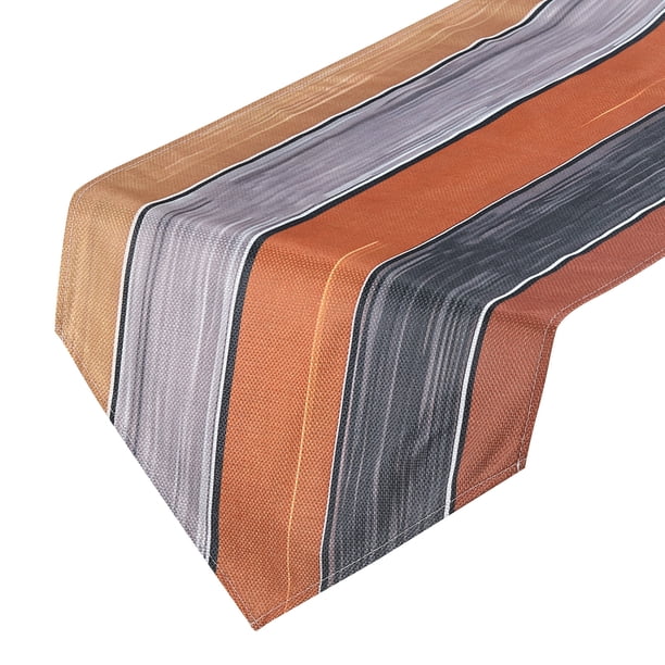 Mesa Camino 108" x 13", Retro Algod?n Lino Mesa Camino, Naranja y Gris Unique Bargains caminos de mesa